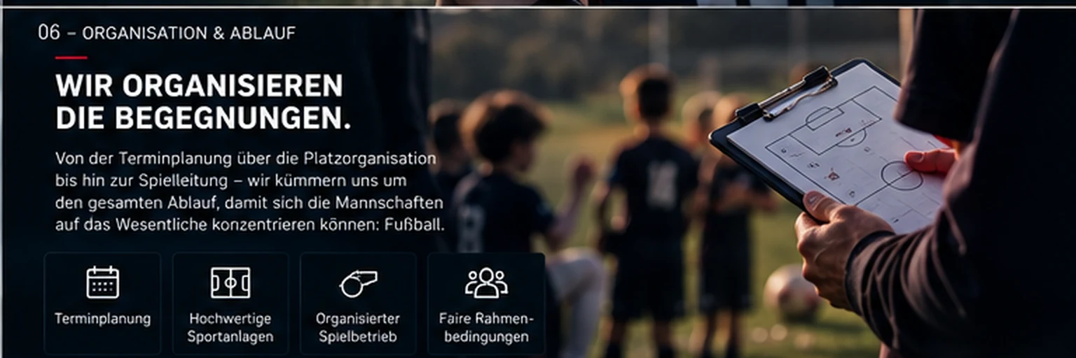 Trainer mit Taktiktafel bei der Spielvorbereitung – Konzeptvisualisierung